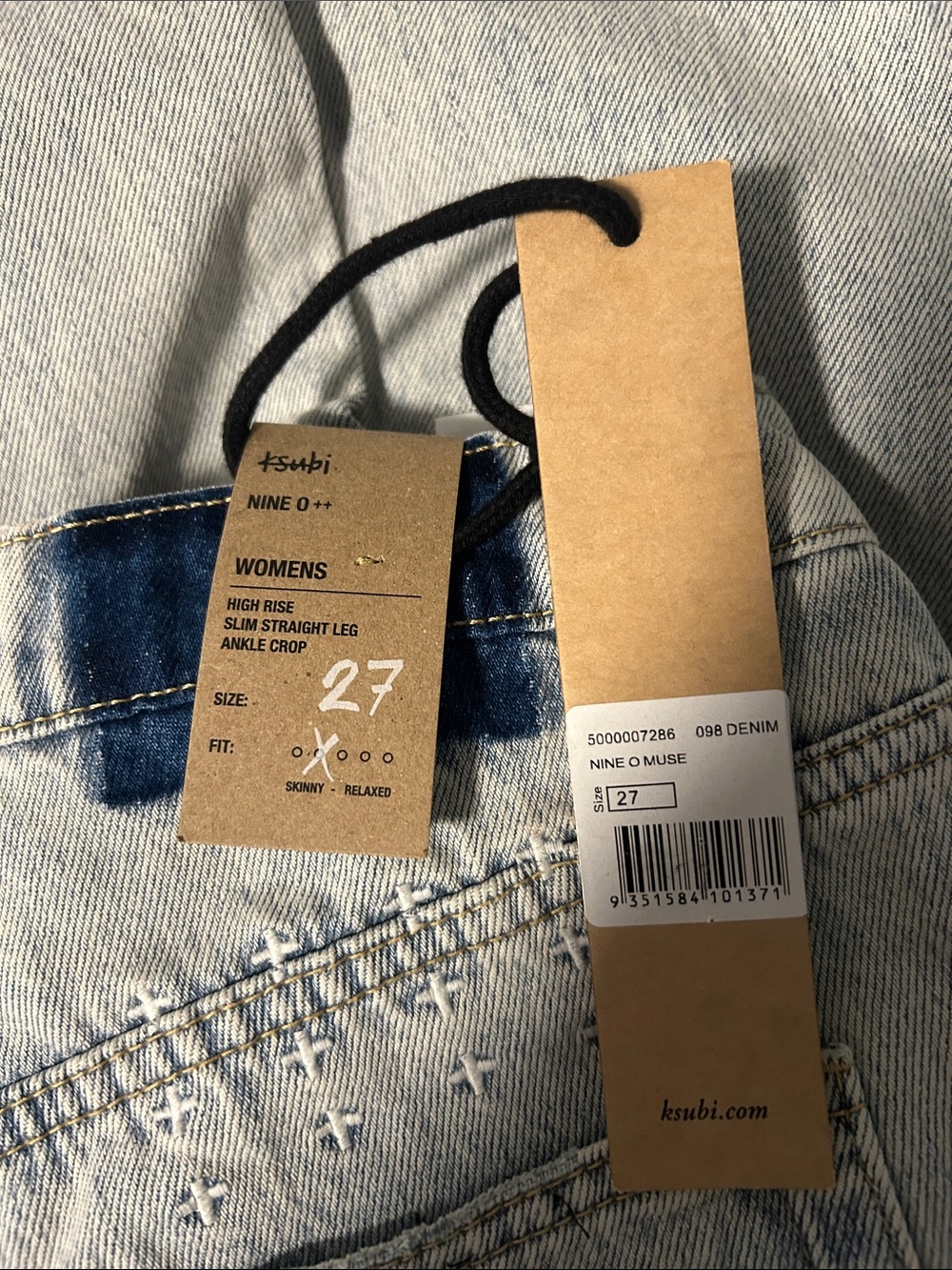 Light Wash Womens Jeans - Classic Straight Fit Ksubi - Picture 2 of 2